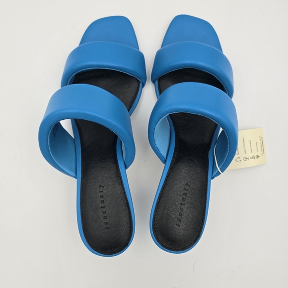 Sanctuary Likely Padded Puff Leather Slide Sandals, Blue Wire, Women's 11M, NWT! - Picture 11 of 16